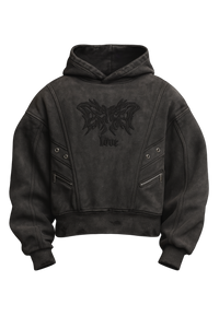 OBSIDIAN WASHED BLACK HOODIE